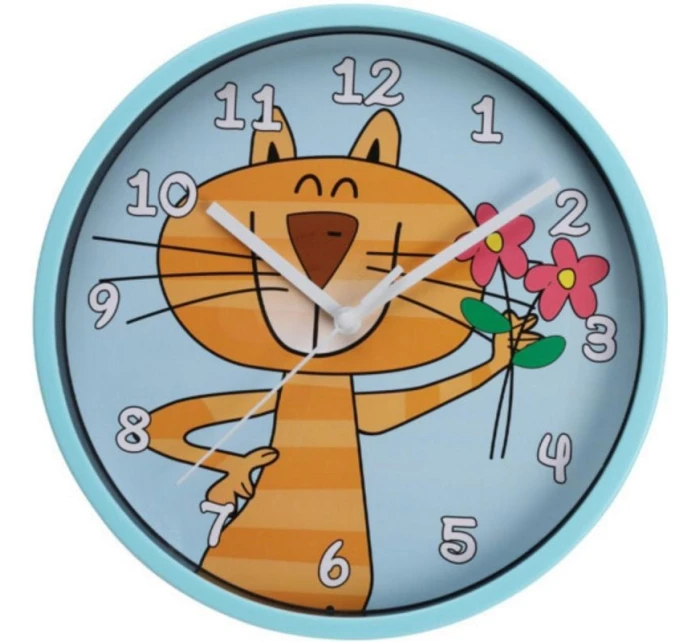 NÁSTĚNNÉ HODINY DĚTSKÉ 22,5 CM KOČKA