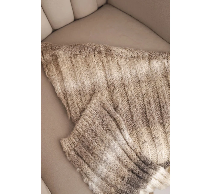 Komin dámský vlněný melírovaný měkký šátek na zimu KN20 fialový