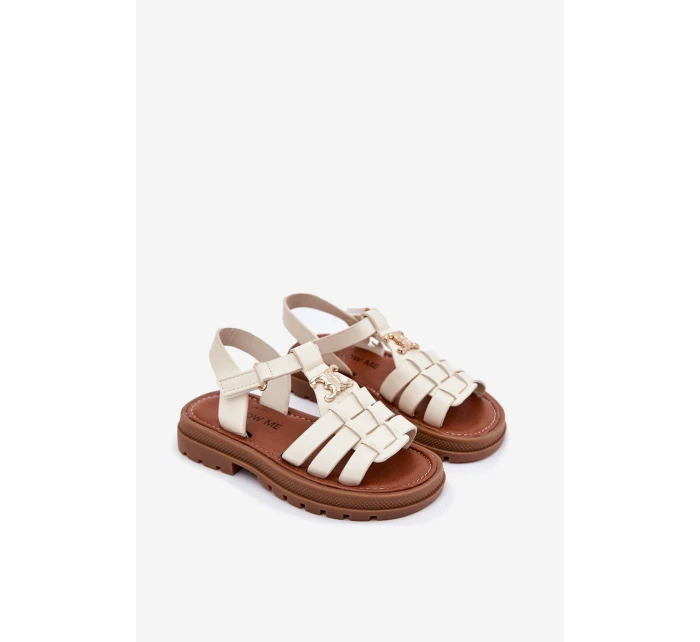 Dívčí sandály s ozdobným detailem béžové Serina Dívčí sandály s ozdobným detailem béžové Serina