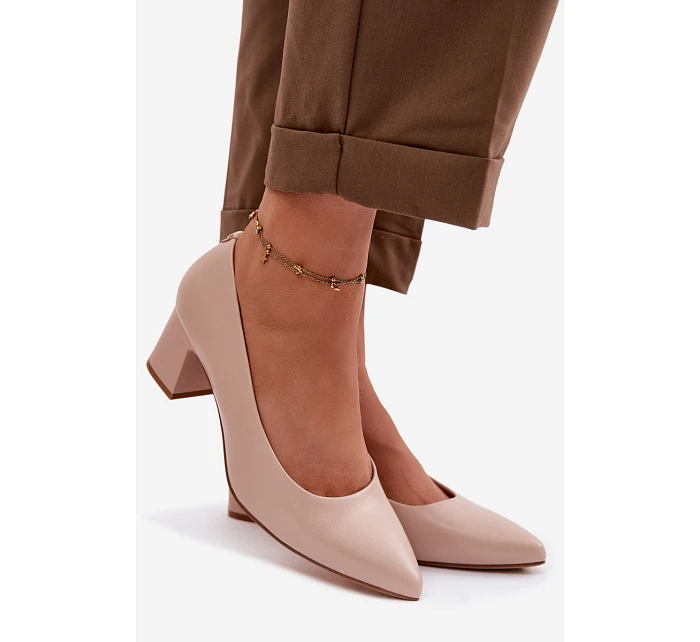 Lodičky na podpatku Sergio Leone PB413 Krémová Růžová