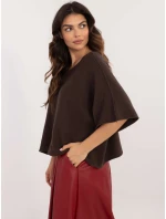 Sweter IT SW model 21877691 ciemny brązowy - FPrice Sweter IT SW model 21877691 ciemny brązowy - FPrice