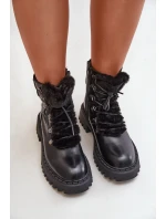 Zateplené Kotníkové Boty na Zip z Eko Kůže Černé Willatta