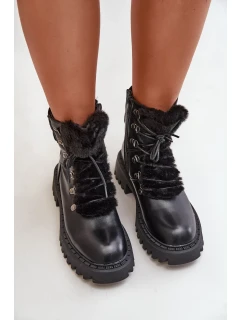 Zateplené Kotníkové Boty na Zip z Eko Kůže Černé Willatta