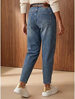 Dámské baggy džíny s páskem, modré, FashionStreet UY3193 Dámské baggy džíny s páskem, modré, FashionStreet UY3193