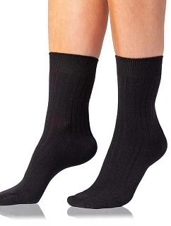 Dámské bavlněné ponožky COTTON RIB SOCKS - BELLINDA - černá