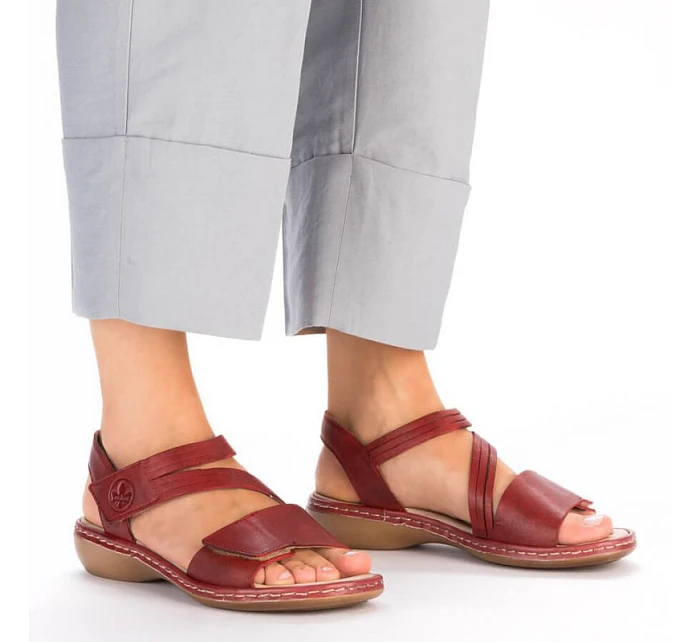 Kožené pohodlné sandály W model 22119032 red - Rieker