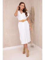 Šaty s ozdobným páskem model 20904513 - K-Fashion Šaty s ozdobným páskem model 20904513 - K-Fashion