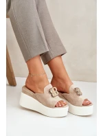 Sandály Na Platformě A Klínu S Ozdobou Béžové model 21682657 - Boto Sandály Na Platformě A Klínu S Ozdobou Béžové model 21682657 - Boto