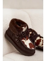 Dámské sněhule z přírodní semišové látky D.Franklin DFSH375008 čokoládové