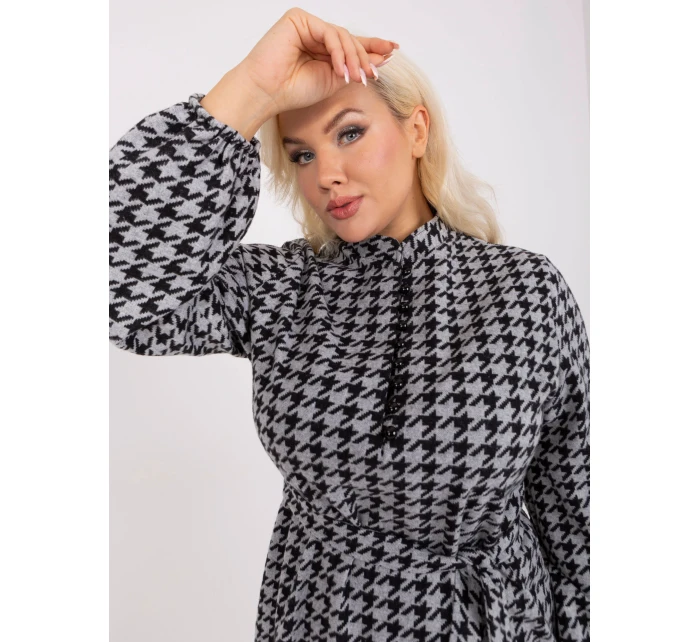 LK SK 509476 šaty.28P šedá černá