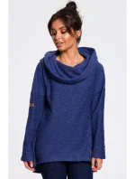 B131 Svetr s vysokým límcem - indigo