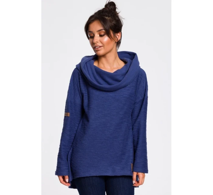 B131 Svetr s vysokým límcem - indigo
