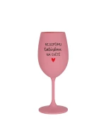 NEJLEPŠÍMU TATÍNKOVI NA SVĚTĚ - růžová sklenice na víno 350 ml