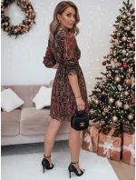 Jedna velikost VELVETIA šaty bordó FashionStreet EY2544