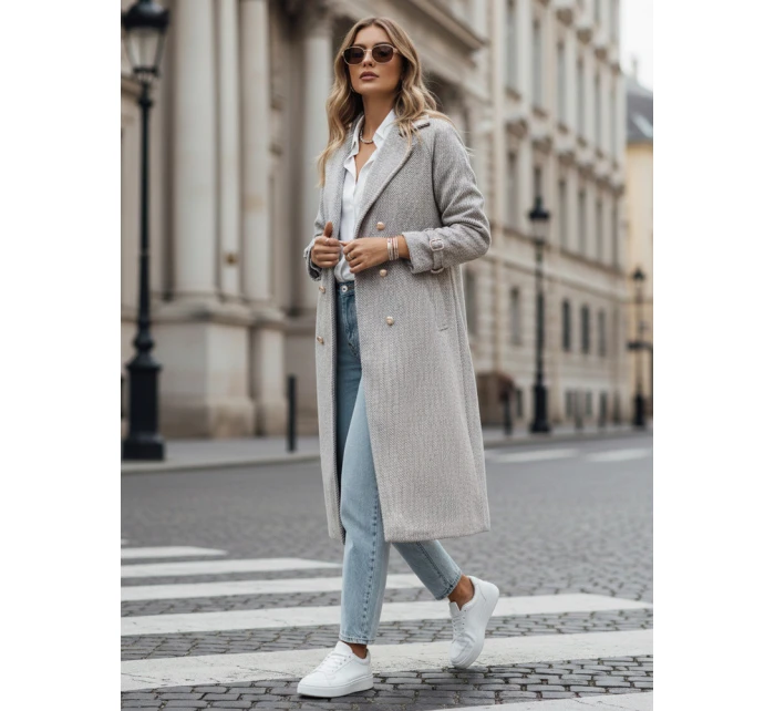 Dámský oversize kabát dlouhý béžový Dstreet model 21982240 - FashionStreet