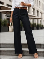 Dámské džíny s vysokým pasem a širokými nohavicemi tmavě modré FashionStreet UY2967