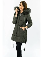 PIKOWANA DAMSKA KURTKA ZIMOWA Z KAPTUREM KHAKI model 21242036 - Libland PIKOWANA DAMSKA KURTKA ZIMOWA Z KAPTUREM KHAKI model 21242036 - Libland