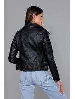 Černá bunda ramoneska s klopami model 18117106 - Forget me not FASHION