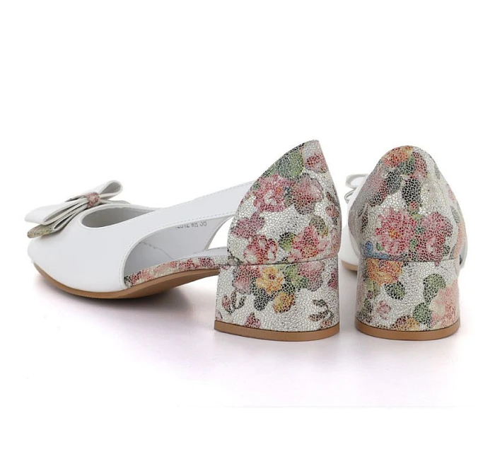 lodičky s otevřenou špičkou a mašlí bílé Potocki model 22099442