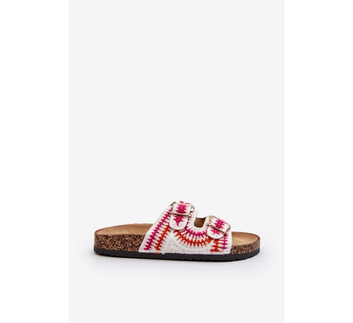 Dámské Bílé Sandály Na Korkové Podrážce model 21649751 - Boto Dámské Bílé Sandály Na Korkové Podrážce model 21649751 - Boto