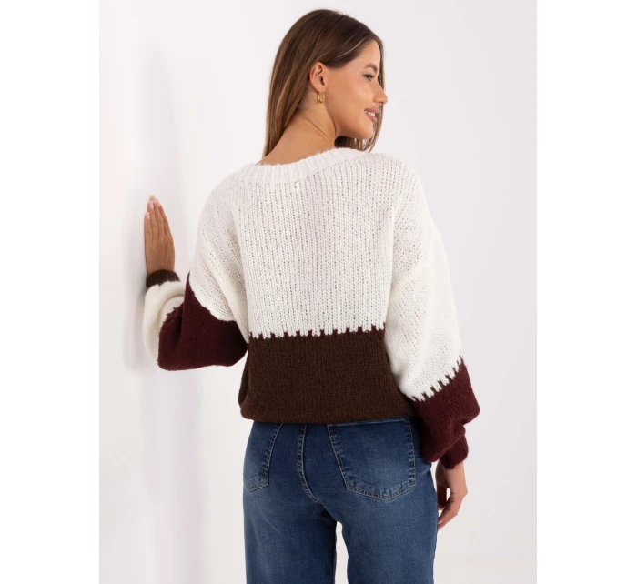 Sweter MI SW model 21314474 bordowy - FPrice Sweter MI SW model 21314474 bordowy - FPrice