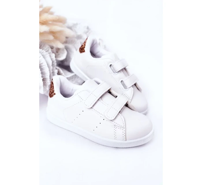 Dětské Tenisky Se Suchým Zipem Bíle-Růžové Zlato Cute Girl Dětské Tenisky Se Suchým Zipem Bíle-Růžové Zlato Cute Girl