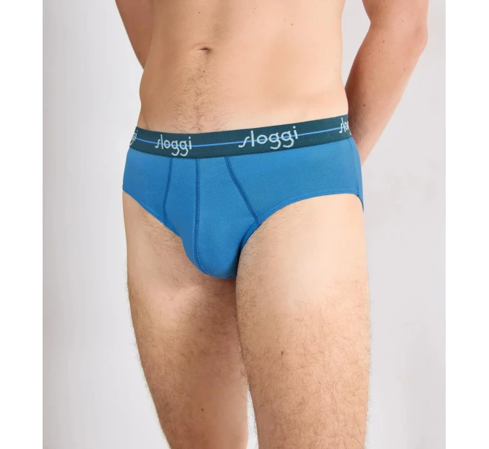 Pánské slipy men Start Midi C2P box - UNKNOWN - modrozelené V017 - SLOGGI