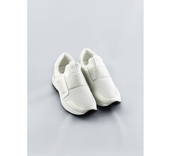 Bílé dámské boty slip-on (C1003)