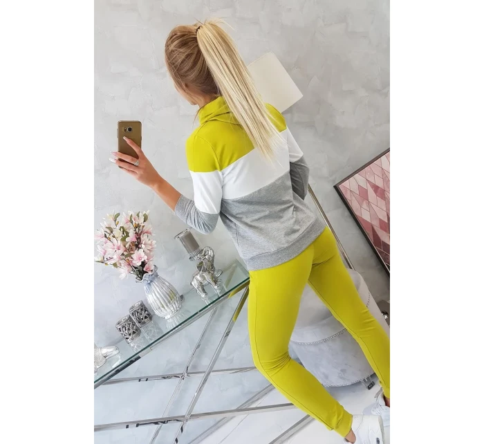 Barevná pruhovaná sada kiwi+bílá