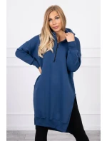 Zateplená mikina s bočními rozparky z džínoviny Zateplená mikina s bočními rozparky z džínoviny