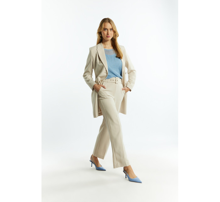 Monnari Elegantní kalhoty Elegantní kalhoty s páskem Béžová barva