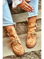 Dámské Kotníkové Boty Lu Boo Semišové s vykrojením Camel Rock Girl Dámské Kotníkové Boty Lu Boo Semišové s vykrojením Camel Rock Girl