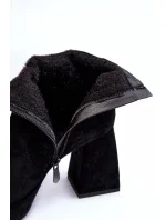 Černé semišové kotníkové boty s podpatky model 20020597 - Kesi Černé semišové kotníkové boty s podpatky model 20020597 - Kesi