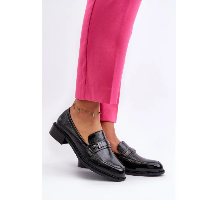 Dámské patentované černé mokasíny Nerilaja Dámské patentované černé mokasíny Nerilaja