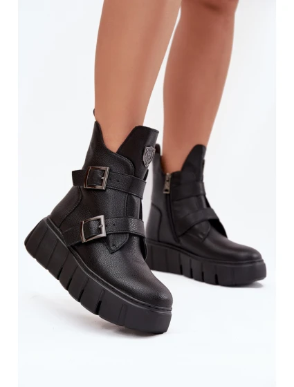 Boty na široké podrážce model 216832 Step in style Boty na široké podrážce model 216832 Step in style