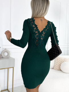 Zelené pohodlné dámské šaty s krajkou na zádech model 19702242 - numoco basic