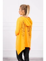 Mikina s potiskem křídel oranžová neonová