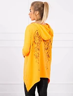 Mikina s potiskem křídel oranžová neonová