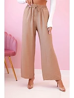 Viskózové kalhoty se širokými nohavicemi velbloud Viskózové kalhoty se širokými nohavicemi velbloud