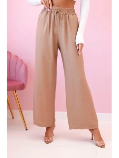 Viskózové kalhoty se širokými nohavicemi velbloud