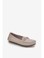 Ploché Kožené Mokasíny S Ozdobou model 21686035 Béžové - S.Barski