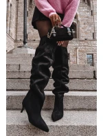 Nazouvací dámské kozačky na jehlovém podpatku černé model 21713418 - Boto