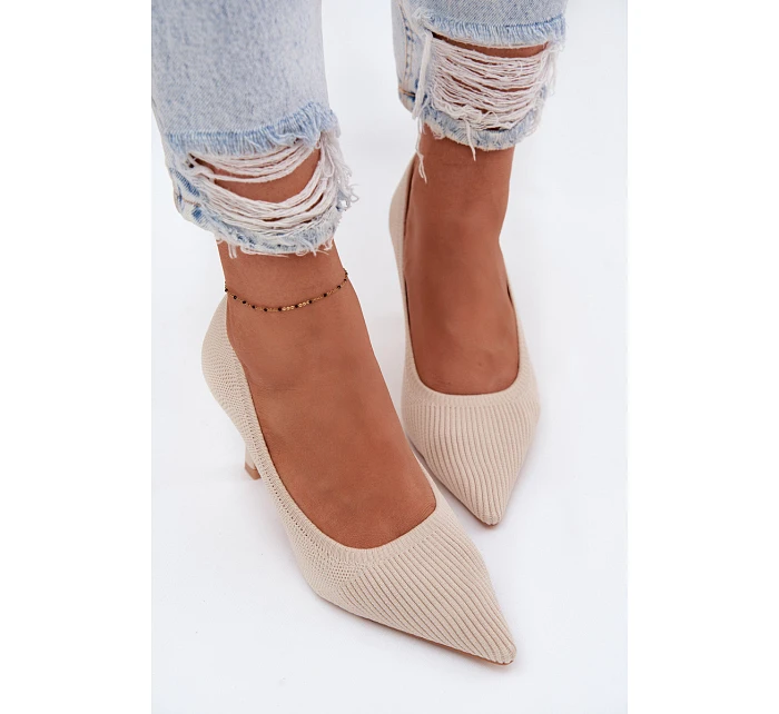 Materiálové lodičky Béžové Lelissey