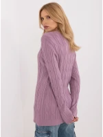 Sweter AT SW model 20463669 fioletowy - FPrice Sweter AT SW model 20463669 fioletowy - FPrice