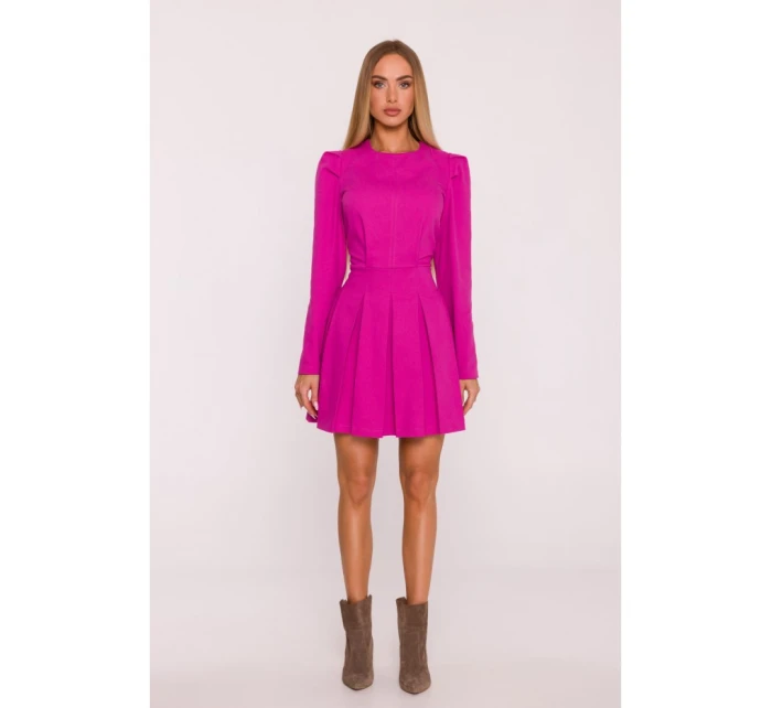 M884 Denimové šaty - růžové