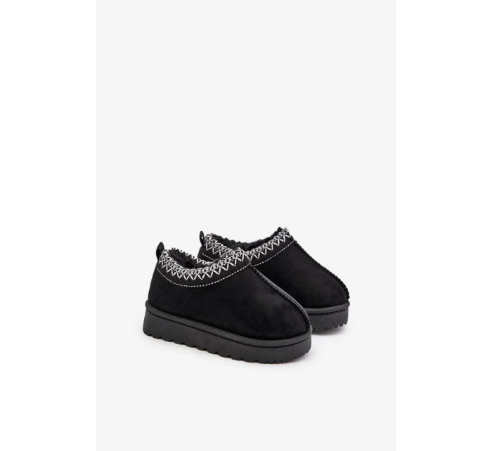 Sněhule Kotníkové Dětské Na Platformě Zateplené Kožíškem Černé Vilabria Sněhule Kotníkové Dětské Na Platformě Zateplené Kožíškem Černé Vilabria