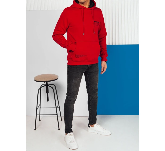 Pánská mikina s kapucí červená Dstreet model 21976024 - FashionStreet
