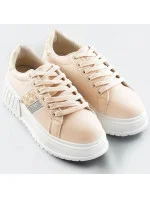 Béžové dámské tenisky sneakers s vysokou podrážkou (AD-576)