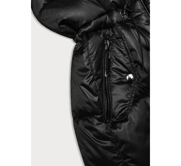 Vypasovaná černá dámská zimní bunda S'west (B8207-B8282-1)