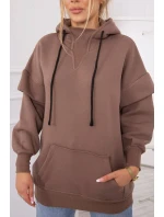 Zateplená mikina s polovičním zipem mocca